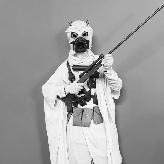 This is an image of Jax Cosplaying a Tusken Raider
